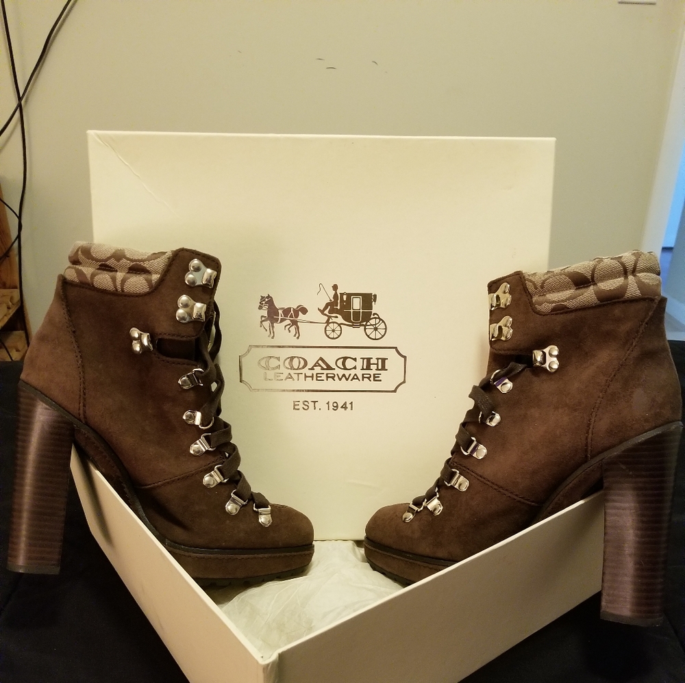 Vintage Coach Waxed Suede Boots